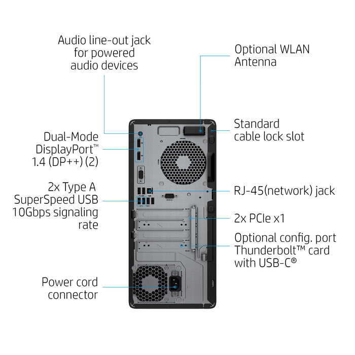 HP EliteDesk 800 G6, 2.8 GHz, Intel® Core™ i9, i9-10900, 32 GB, 1 TB, Windows 10 Pro