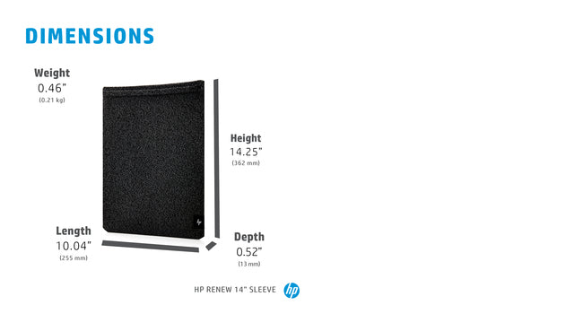 HP Renew 14 Laptop Sleeve, Sleeve case, 35.6 cm (14"), 210 g