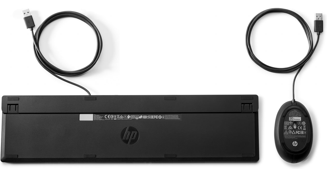 HP Wired Desktop 320MK Mouse and Keyboard, Full-size (100%), USB, Black, Mouse included