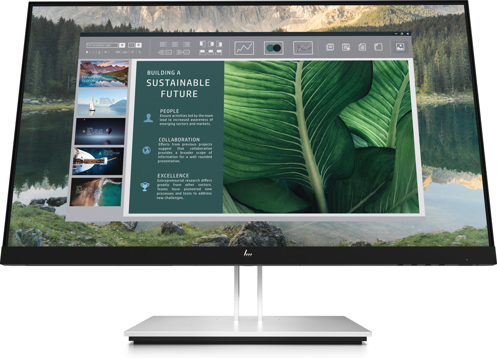 HP E24u G4 FHD USB-C Monitor, 60.5 cm (23.8"), 1920 x 1080 pixels, Full HD, LCD, 5 ms, Black, Silver