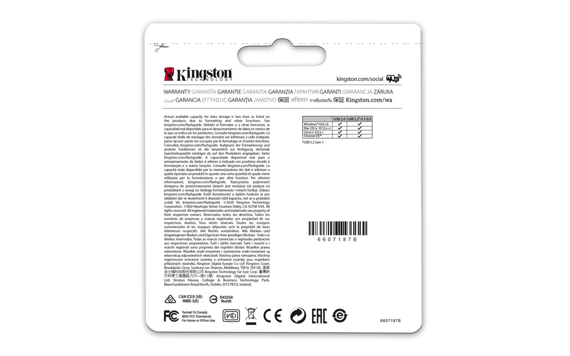 Kingston Technology DataTraveler 64GB Micro 200MB/s Metal USB 3.2 Gen 1, 64 GB, USB Type-A, 3.2 Gen 1 (3.1 Gen 1), 200 MB/s, Capless, Silver
