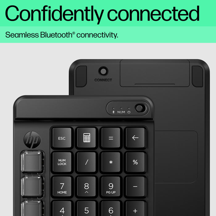 HP 430 Programmable Wireless Keypad, Wireless, Bluetooth, Black