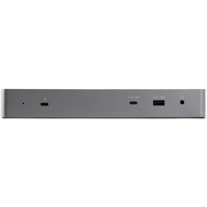 StarTech.com USB C Docking Station for Macbook Pro/Air-M1/M2/M3/M4, Thunderbolt Compatible, HDMI/DisplayPort, Dual 4K 60Hz/Single 8K, USB Type-C Laptop Dock, 96W Power Delivery, USB 10Gbps, Wired, Thunderbolt 3, 96 W, 3.5 mm, Black, Grey, 40 Gbit/s