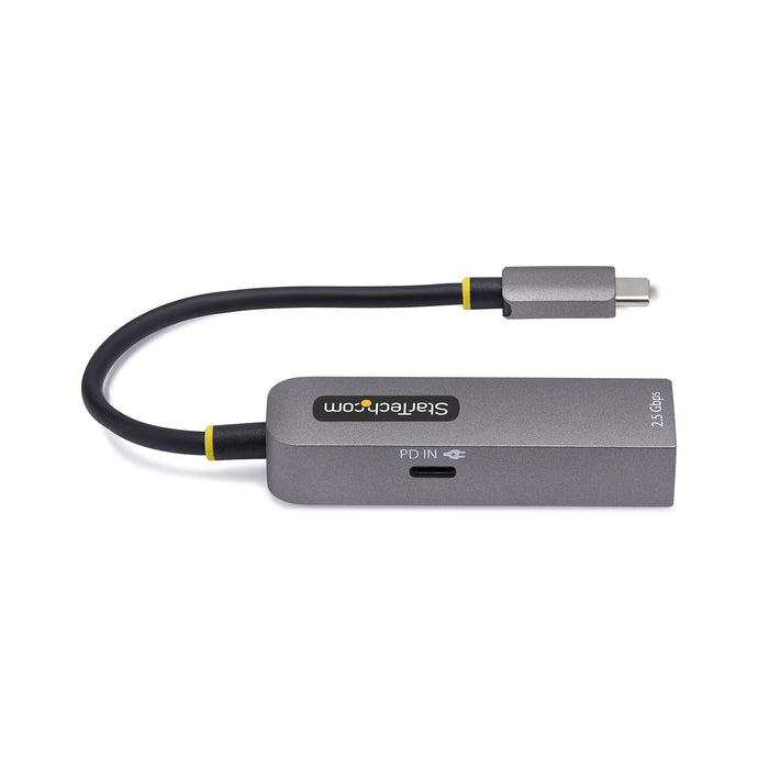 StarTech.com 2.5GbE USB-C to Ethernet Adapter, 100W PD Pass-Through, NBASE-T NIC, USB 3.0 Type-C 2.5/1G Multi Speed Network, Thunderbolt Compatible, Windows & Mac, Wired, USB Type-C, Ethernet, 5000 Mbit/s, Grey