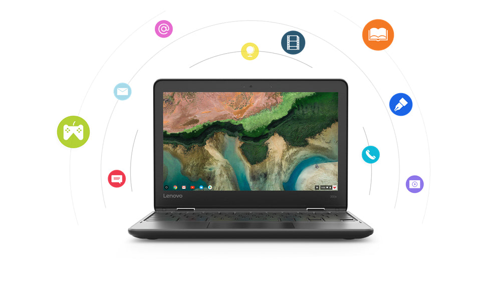 Lenovo 300e Chromebook 2nd Gen AST, AMD A4, 1.6 GHz, 29.5 cm (11.6"), 1366 x 768 pixels, 4 GB, 32 GB
