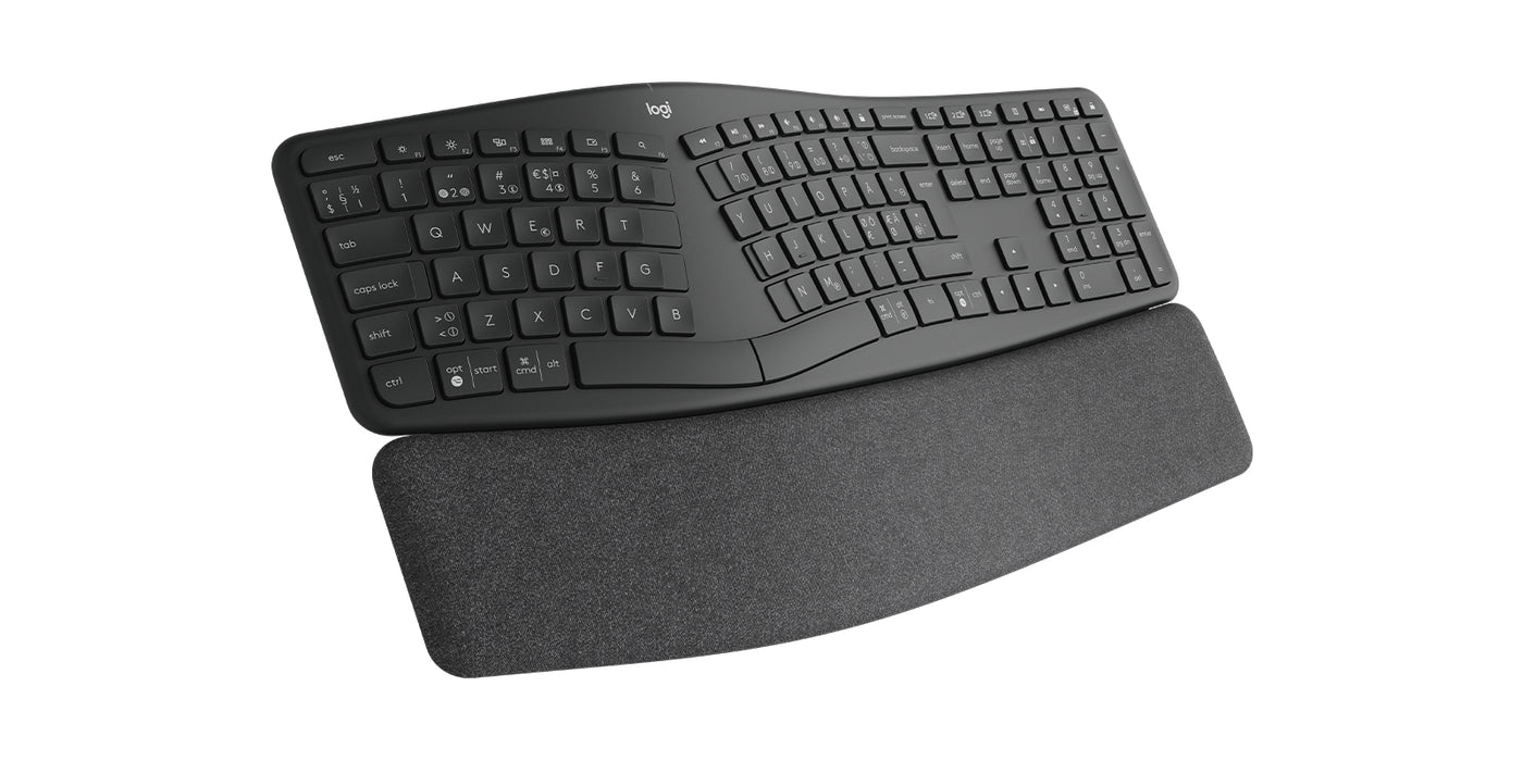 Logitech ERGO K860, Full-size (100%), Wireless, RF Wireless + Bluetooth, Semi-mechanical key switch, Graphite