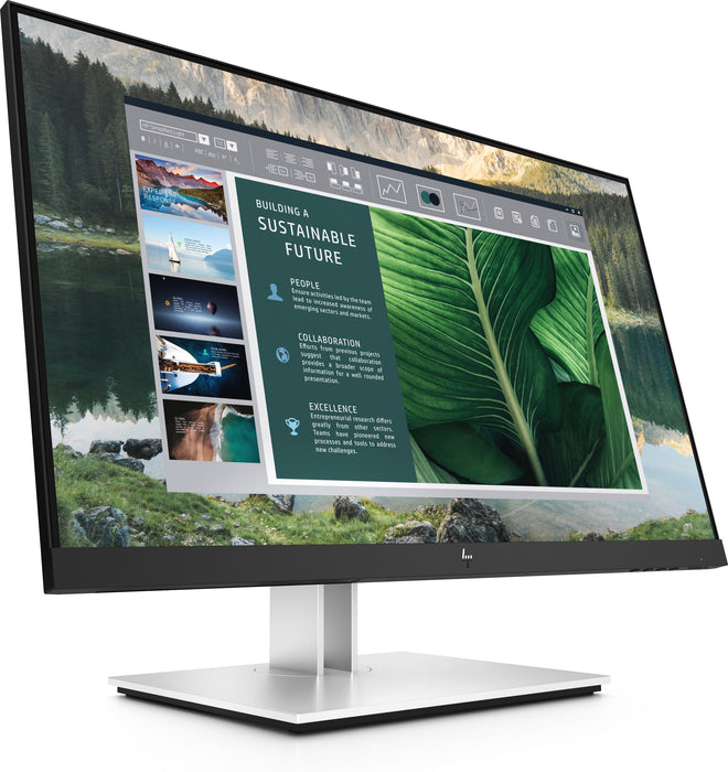 HP E24u G4 FHD USB-C Monitor, 60.5 cm (23.8"), 1920 x 1080 pixels, Full HD, LED, 5 ms, Black, Silver