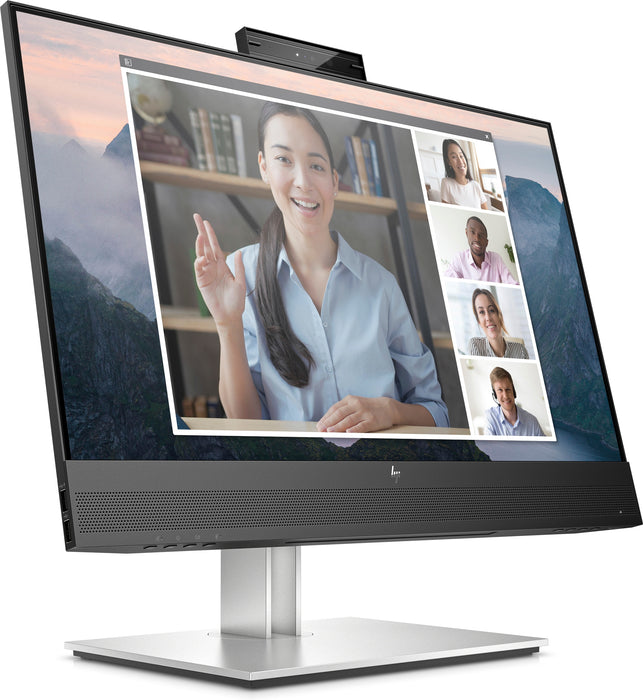 HP E24mv G4 FHD Conferencing Monitor, 60.5 cm (23.8"), 1920 x 1080 pixels, Full HD, LCD, 5 ms, Black, Silver