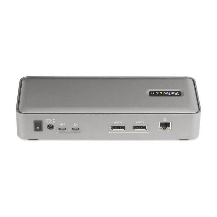 StarTech.com Dual-Laptop USB-C KVM Docking Station, Dual Monitor 4K 60Hz DisplayPort Dock, 5-Port USB Hub, GbE, 90W/45W Power Delivery to Two Laptops, Windows/Mac, 2-Host KVM Dock - TAA, 3840 x 2160 pixels, Ethernet LAN, 4K Ultra HD, 180 W, Silver
