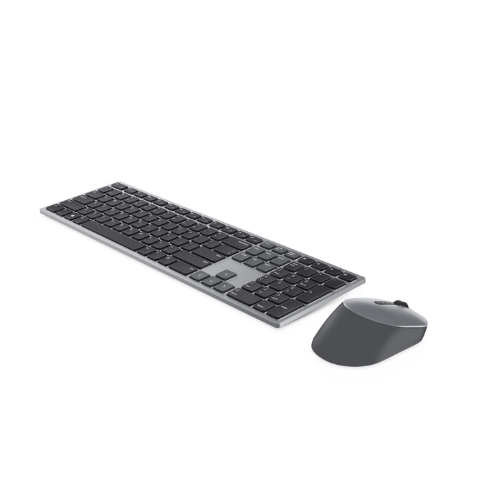 DELL Premier Multi-Device Wireless Keyboard and Mouse - KM7321W - UK (QWERTY), Full-size (100%), RF Wireless + Bluetooth, QWERTY, Grey, Titanium, Mouse included