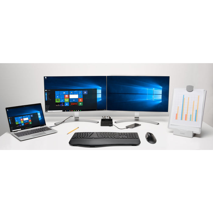Kensington Pro Fit Ergo Wireless Keyboard (Black), Wireless, Bluetooth