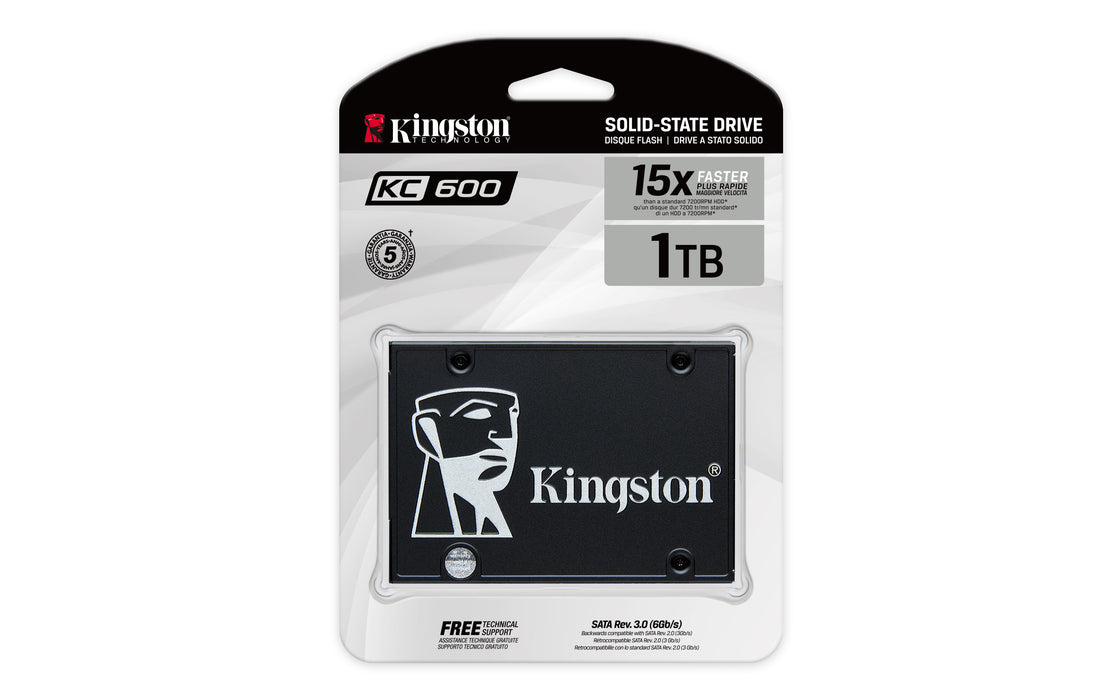 Kingston Technology 1024G SSD KC600 SATA3 2.5", 1 TB, 2.5", 550 MB/s, 6 Gbit/s
