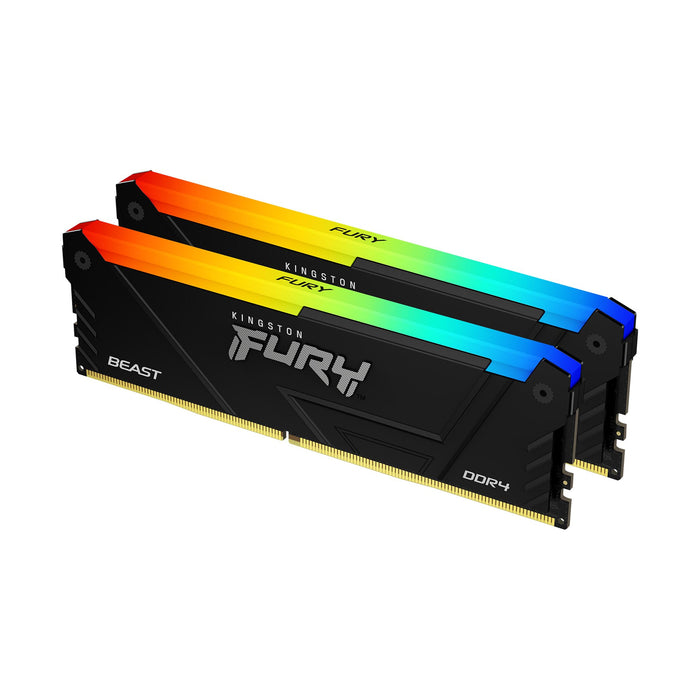 Kingston Technology FURY Beast 16GB 3200MT/s DDR4 CL16 DIMM (Kit of 2) RGB, 16 GB, 2 x 8 GB, DDR4, 288-pin DIMM