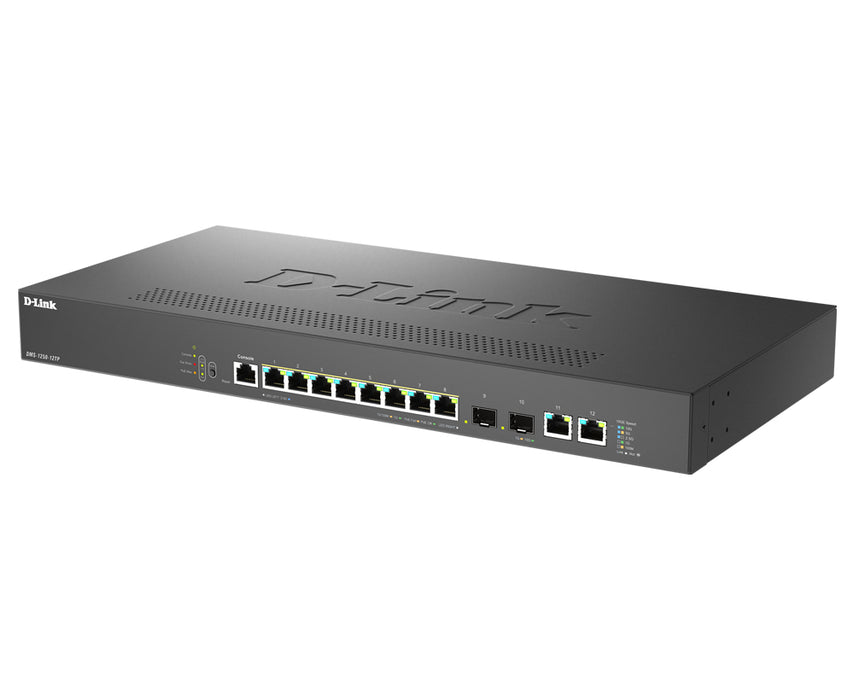 D-Link 12-Port Multi-Gigabit Smart Managed PoE+ Switch including 8 x 2.5G PoE+ Ports, Managed, L2/L3, 2.5G Ethernet (100/1000/2500), Power over Ethernet (PoE), Rack mounting