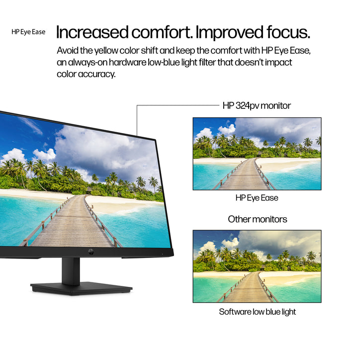 HP Series 3 Pro 23.8 inch FHD Monitor - 324pv, 60.5 cm (23.8"), 1920 x 1080 pixels, Full HD, LCD, 5 ms, Black