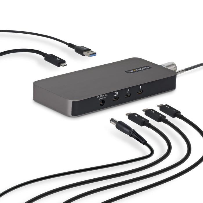 StarTech 4-Port Thunderbolt 5 Hub with Thunderbolt Share KVM, 80 / 120Gbps, 8K Multi-Display, 140W PD, USB-A 10Gbps, TB4 & USB4, MacBook M4 Pro M4 Max M5