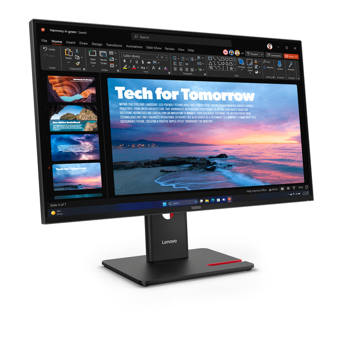Lenovo ThinkVision T27QD-40, 68.6 cm (27"), 2560 x 1440 pixels, Wide Quad HD, LED, 6 ms, Black