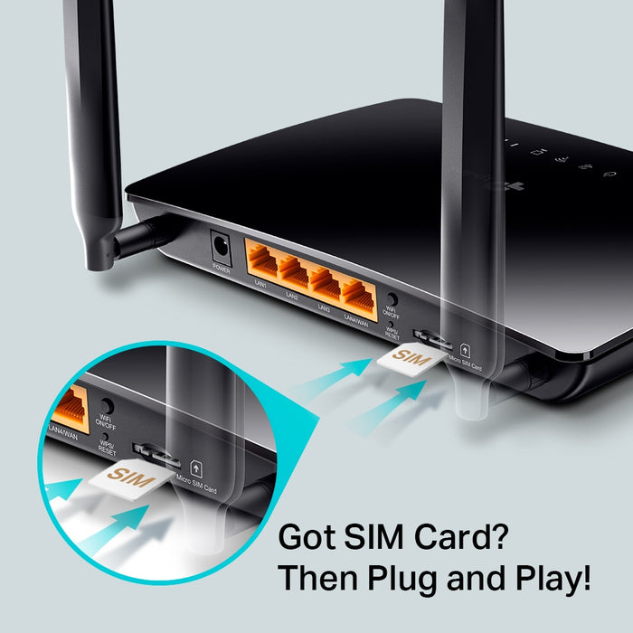 TP-Link Archer MR200, Wi-Fi 5 (802.11ac), Dual-band (2.4 GHz / 5 GHz), Ethernet LAN, 3G, Black, Tabletop router