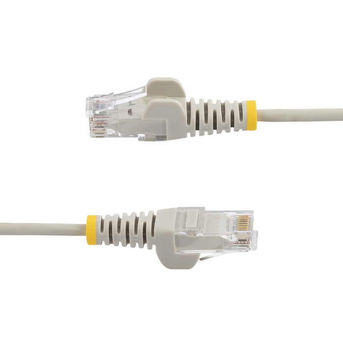 StarTech.com 2 m CAT6 Cable - Slim - Snagless RJ45 Connectors - Grey, 2 m, Cat6, U/UTP (UTP), RJ-45, RJ-45, Grey
