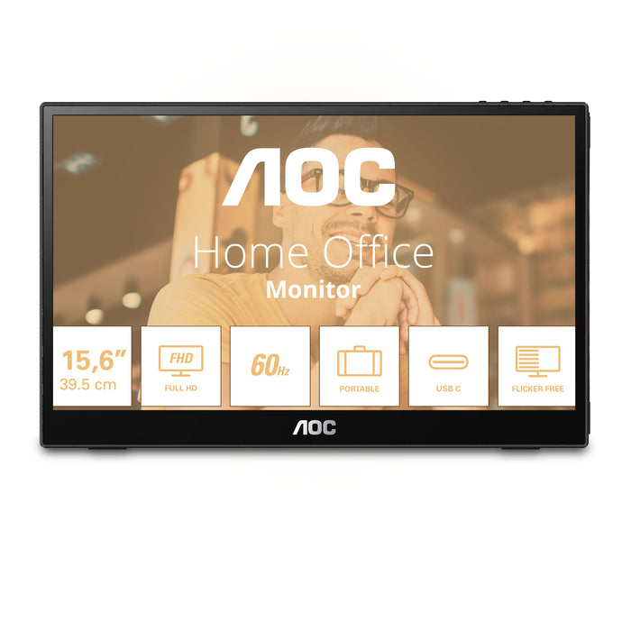 AOC 16T3EA, 39.6 cm (15.6"), 1920 x 1080 pixels, Full HD, 16:9, 4 ms, 60 Hz