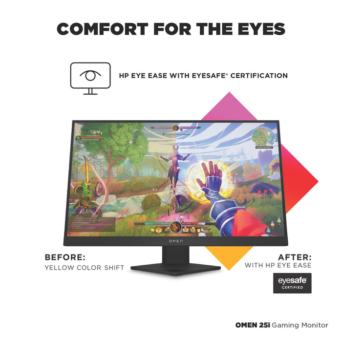 HP OMEN 25i, 62.2 cm (24.5"), 1920 x 1080 pixels, Full HD, LCD, 1 ms, Black