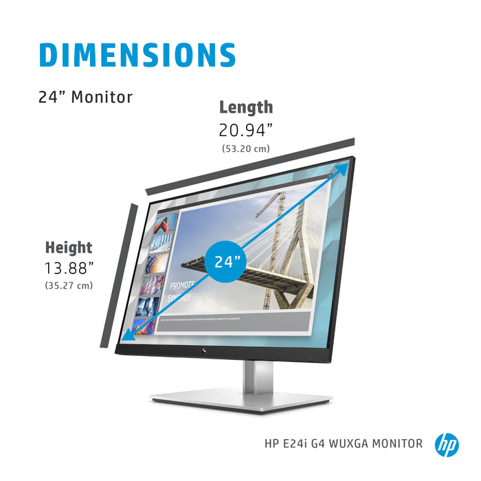 HP E-Series E24i G4 WUXGA Monitor, 61 cm (24"), 1920 x 1200 pixels, WUXGA, LCD, 5 ms, Black