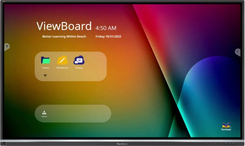 Viewsonic IFP6550-5F, 165.1 cm (65"), 1428.48 x 803.52 mm, 400 cd/m², 1.07 billion colours, 3840 x 2160 pixels, 4K Ultra HD
