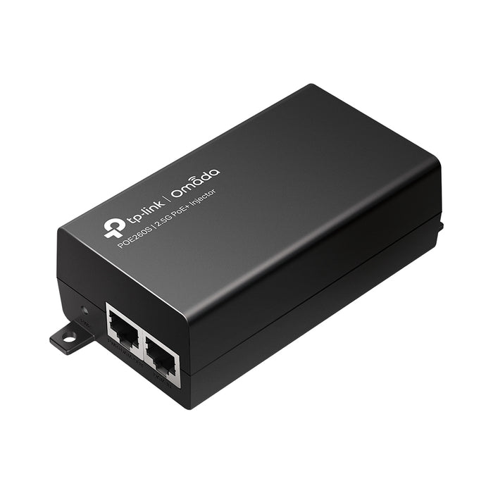 TP-Link Omada 2.5G PoE+ Injector Adapter, 2.5 Gigabit Ethernet, Fast Ethernet, Gigabit Ethernet, 10,100,1000,2500 Mbit/s, IEEE 802.3ab, IEEE 802.3af, IEEE 802.3at, IEEE 802.3bz, IEEE 802.3i, IEEE 802.3u, Black, 100 m, 30 W