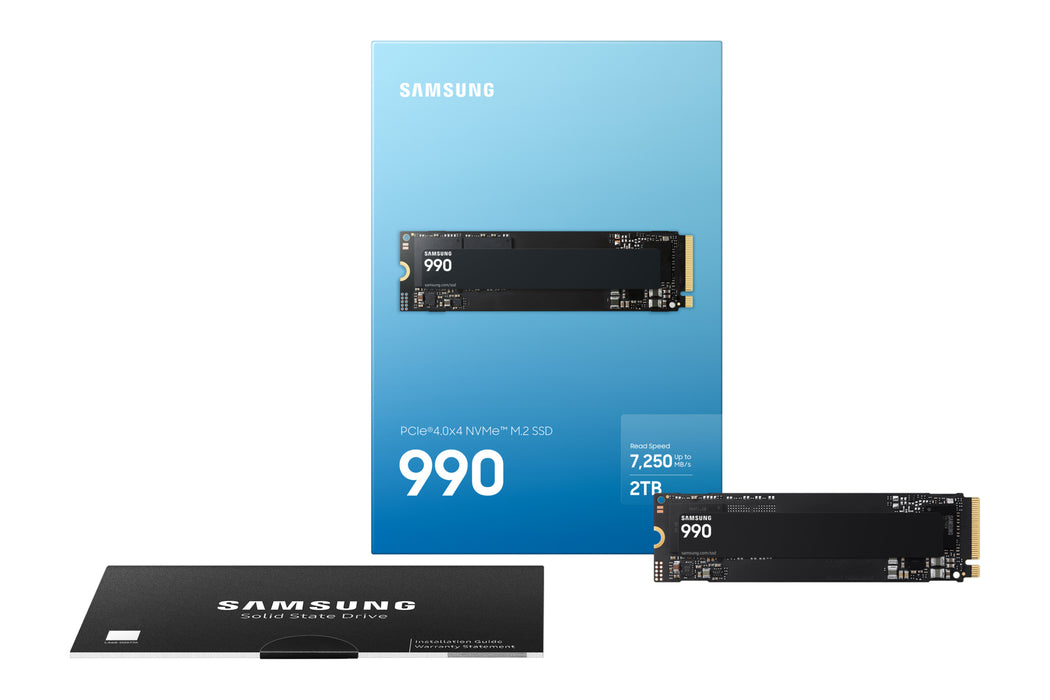 Samsung 990 SSD PCIe 4.0x4 NVMe M.2, 2 TB, M.2, 7250 MB/s