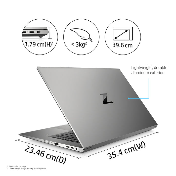 HP ZBook Studio 15.6 G8, Intel® Core™ i7, 39.6 cm (15.6"), 3840 x 2160 pixels, 32 GB, 1 TB, Windows 10 Pro
