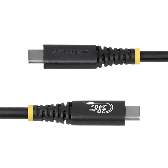 StarTech.com 2m (6ft) USB4 Cable, 20Gbps, USB-IF Certified USB-C Cable, 240W PD EPR, 4K 120Hz DP 2.1, TPE Jacket, Black USB-C Cord, 2 m, USB C, USB C, USB4 Gen 2x2, 20 Gbit/s, Black
