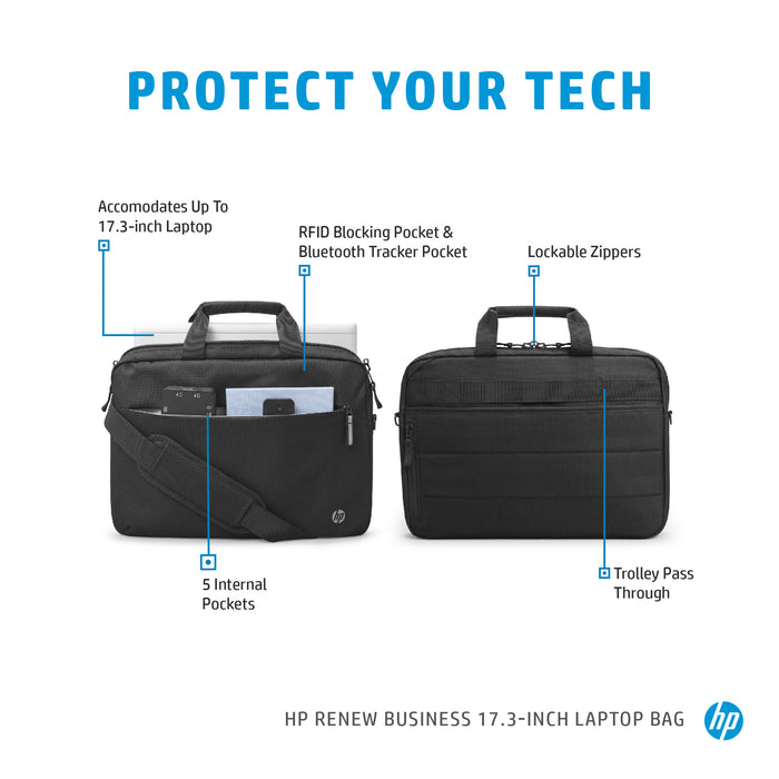HP Renew Business 17.3-inch Laptop Bag, Briefcase, 43.9 cm (17.3"), 590 g