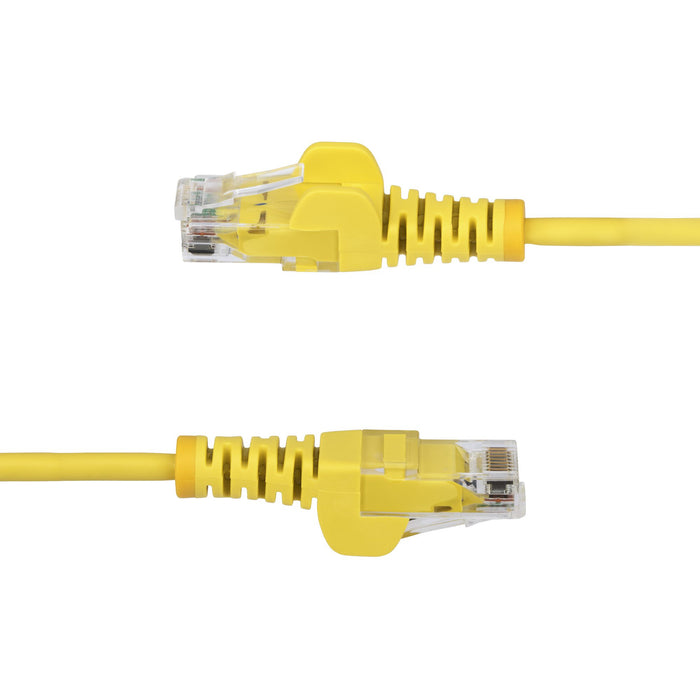 StarTech.com 10m Yellow Slim CAT6 Ethernet Cable, Snagless, 100W PoE, UTP, LSZH, 28AWG Pure Bare Copper Wire, Slim RJ45 Network Patch Cord w/Strain Reliefs, Individually Tested, 10 m, Cat6, U/UTP (UTP), RJ-45, RJ-45, Yellow