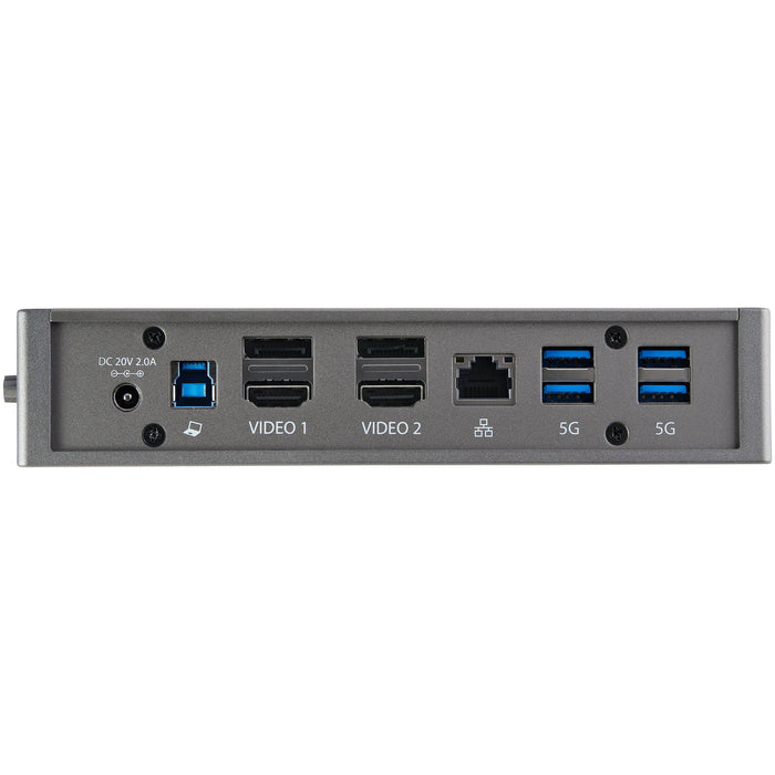 StarTech USB-C USB-A Dock - Hybrid Universal USB 3.0 Docking Station for USB-C or USB-A Laptop - Dual Monitor 4K 60Hz HDMI/DisplayPort - 6x USB-A, GbE - USB 3.1 Gen 1 - Windows/Mac (DK30A2DHUUE)
