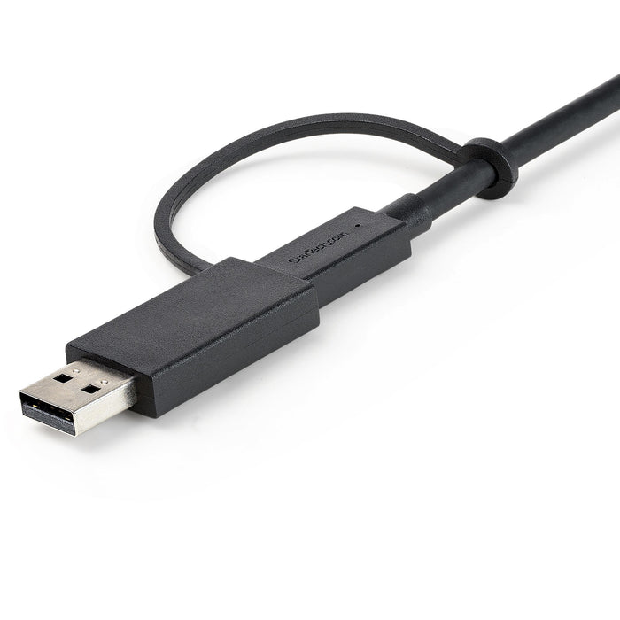 StarTech.com 3.3ft (1m) USB-C Cable with USB-A Adapter Dongle, USB 10Gbps/5Gbps, 100W (5A) PD, 8K 60Hz / 4K 144Hz DP Alt Mode - Thunderbolt Compatible, 1 m, USB C, USB C, USB 3.2 Gen 2 (3.1 Gen 2), 10 Gbit/s, Black