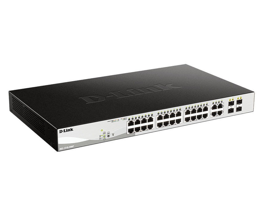 D-Link 28-Port Gigabit PoE Smart Managed Switch including 4 Combo Ports, Managed, L2, Gigabit Ethernet (10/100/1000), Power over Ethernet (PoE), Rack mounting, 1U