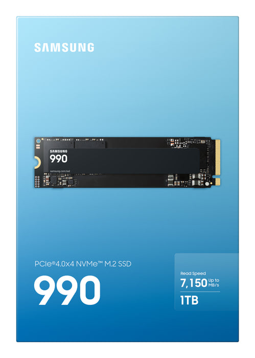 Samsung 990 SSD PCIe 4.0x4 NVMe M.2, 1 TB, M.2, 7150 MB/s