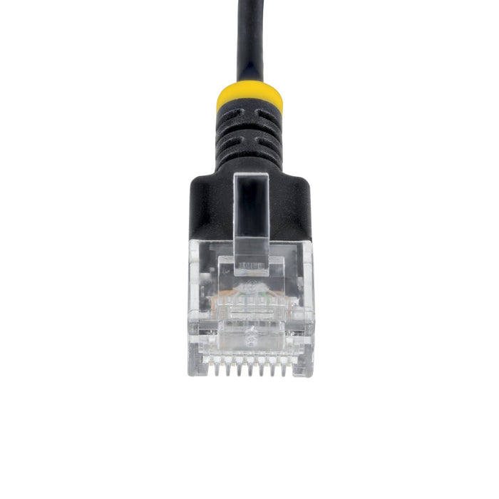StarTech.com 1m Black Ultra Slim Cat6A Ethernet Cable, UTP, Pure Bare Copper Wire, 34AWG Slim RJ45 Network Patch Cord, Individually Tested, 1 m, Cat6a, U/UTP (UTP), RJ-45, RJ-45, Black