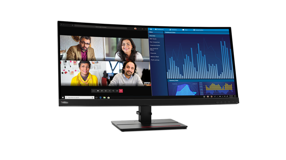 Lenovo ThinkVision P34w-20, 86.7 cm (34.1"), 3440 x 1440 pixels, Wide Quad HD, LED, 6 ms, Black