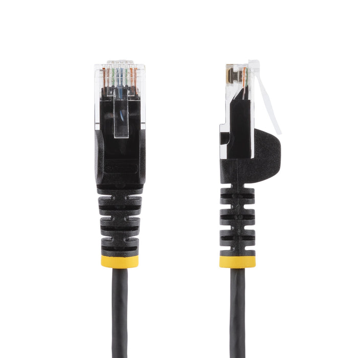 StarTech.com 3 m CAT6 Cable - Slim - Snagless RJ45 Connectors - Black, 3 m, Cat6, U/UTP (UTP), RJ-45, RJ-45, Black