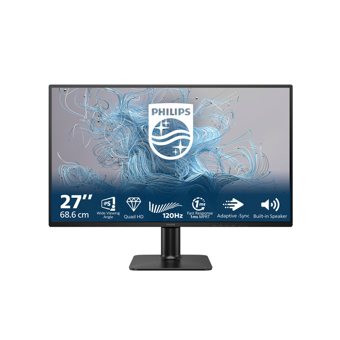 Philips 2000 series 27E2N2500/00, 68.6 cm (27"), 2560 x 1440 pixels, Quad HD, LCD, 4 ms, Black