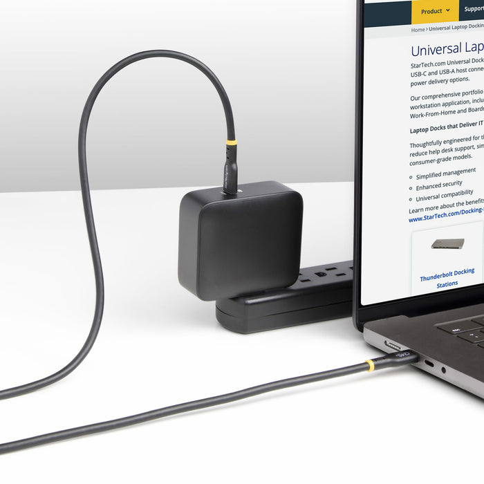 StarTech.com 13ft (4m) USB-C Charging Cable, Charge & Sync, 240W (5A) PD EPR, USB 2.0 Laptop Charger Cable, USB-IF Certified, TPE Jacket - Black USB C Charging Cord, 4 m, USB C, USB C, USB 2.0, 0.48 Gbit/s, Black