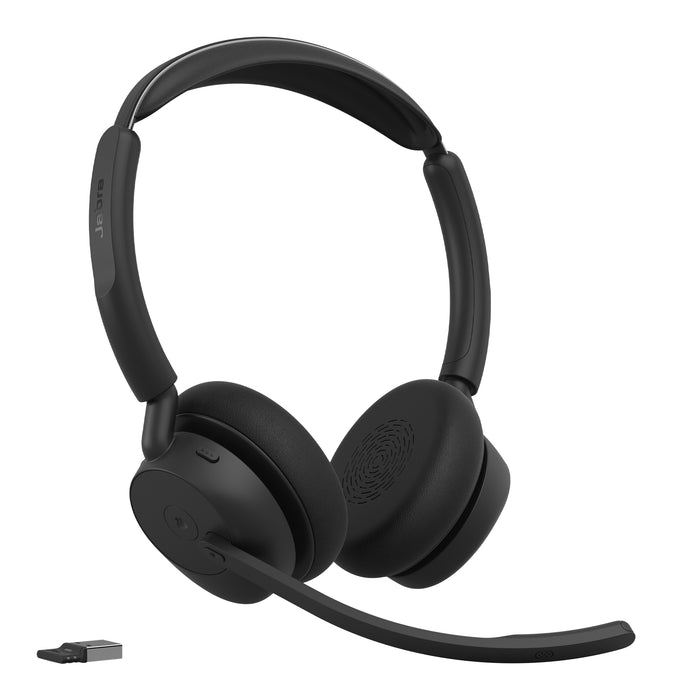 Jabra Evolve3 45 MS - USB-A with Dongle - Stereo, Wireless, Office/Call center, 20 - 20000 Hz, 102 g, Headset, Black