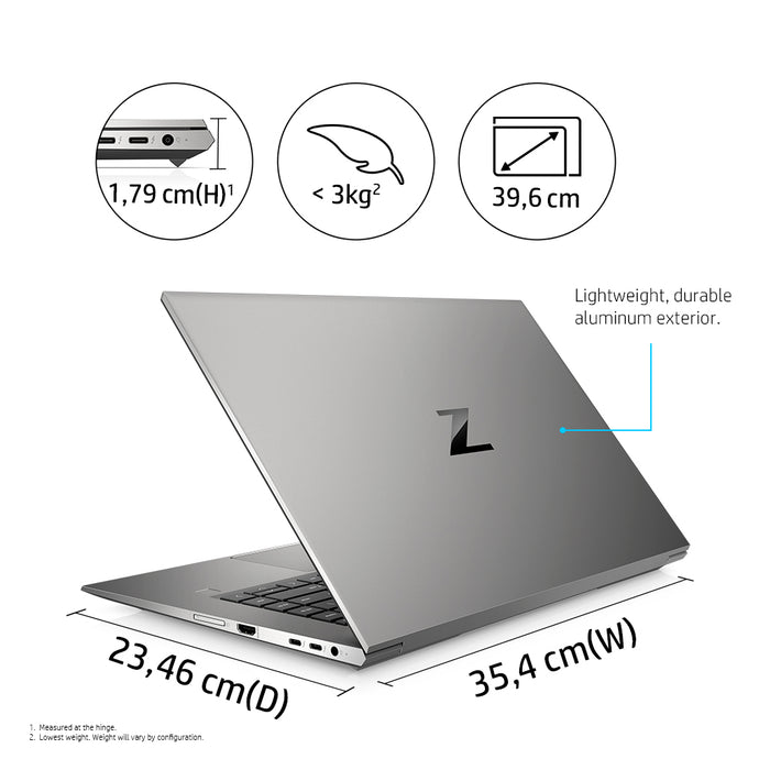 HP ZBook Studio 15.6 G8, Intel® Core™ i7, 39.6 cm (15.6"), 1920 x 1080 pixels, 16 GB, 512 GB, Windows 10 Pro