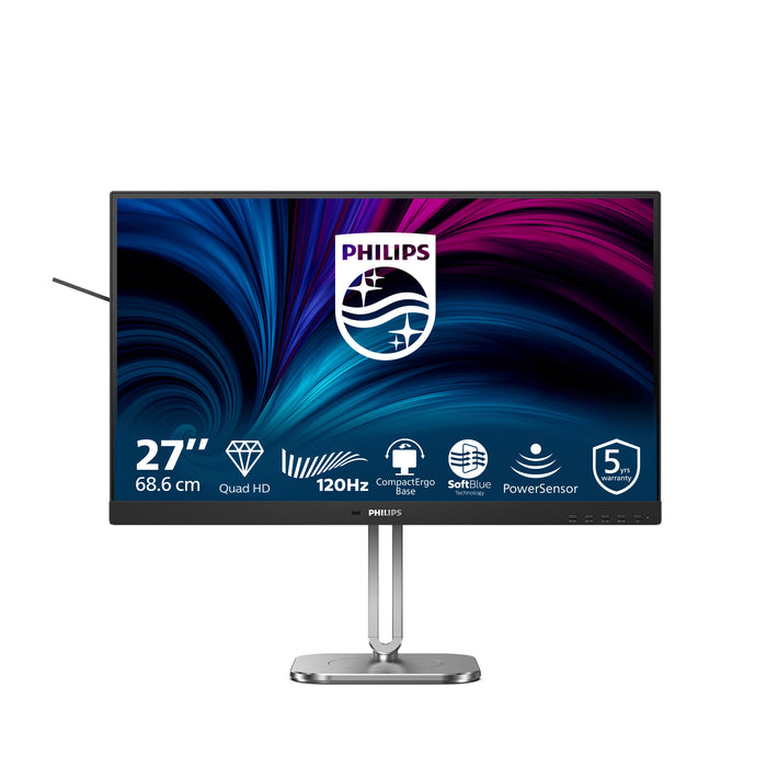 Philips 4000 series 27B2N4500/00, 68.6 cm (27"), 2560 x 1440 pixels, Quad HD, LCD, 4 ms, Grey