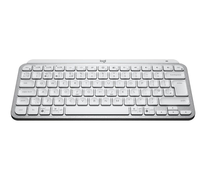 Logitech MX Keys Mini Minimalist Wireless Illuminated Keyboard, Mini, RF Wireless + Bluetooth, Scissor key switch, QWERTY, Grey