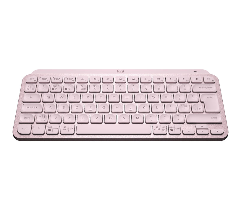 Logitech MX Keys Mini Minimalist Wireless Illuminated Keyboard, Mini, Wireless, RF Wireless + Bluetooth, Scissor key switch, QWERTY, Pink