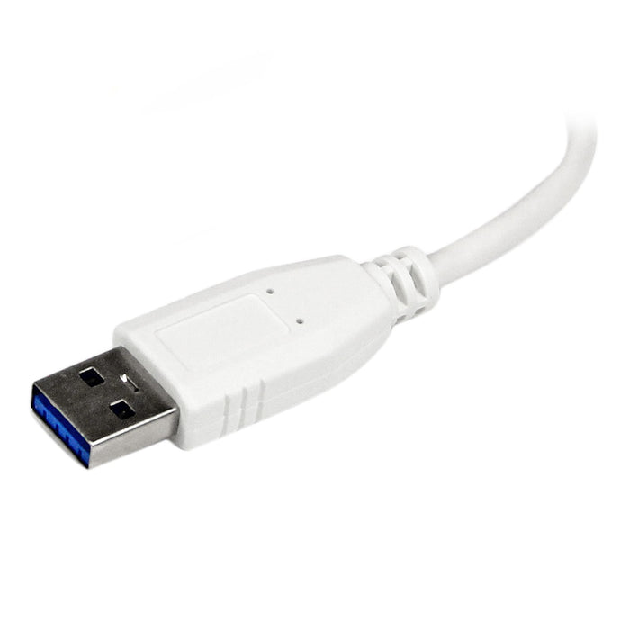 StarTech.com Portable 4 Port SuperSpeed Mini USB 3.0 Hub - White~Portable 4 Port SuperSpeed Mini USB 3.0 Hub - 5Gbps - White, USB 3.2 Gen 1 (3.1 Gen 1) Type-A, USB 3.2 Gen 1 (3.1 Gen 1) Type-A, 5000 Mbit/s, White, Plastic, Power