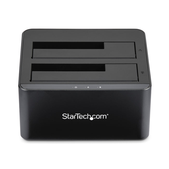 StarTech Dual-Bay USB 3.0 to SATA Hard Drive Docking Station, USB Hard Drive Dock, External 2.5/3.5" SATA I/II/III, SSD/HDD Docking Station, Hot-Swap Hard Drive Bays, Top-Loading (SDOCK2U33V)