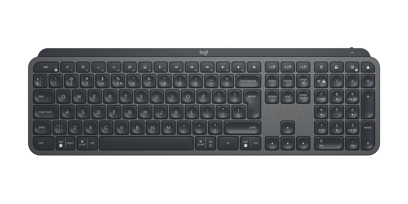 Logitech Mx Keys Combo For Business, Full-size (100%), RF Wireless + Bluetooth, QWERTY, Graphite, Mouse included